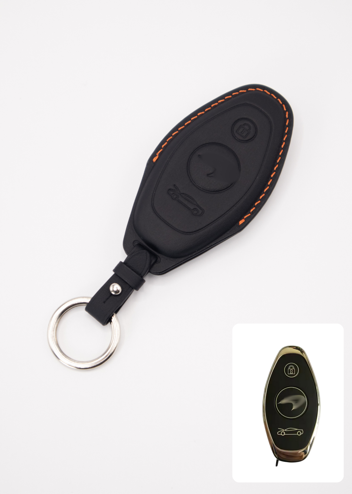 Timotheus for McLaren key fob cover case, Compatible with McLaren key case, Handmade Genuine Leather for McLaren keychains | McL-1