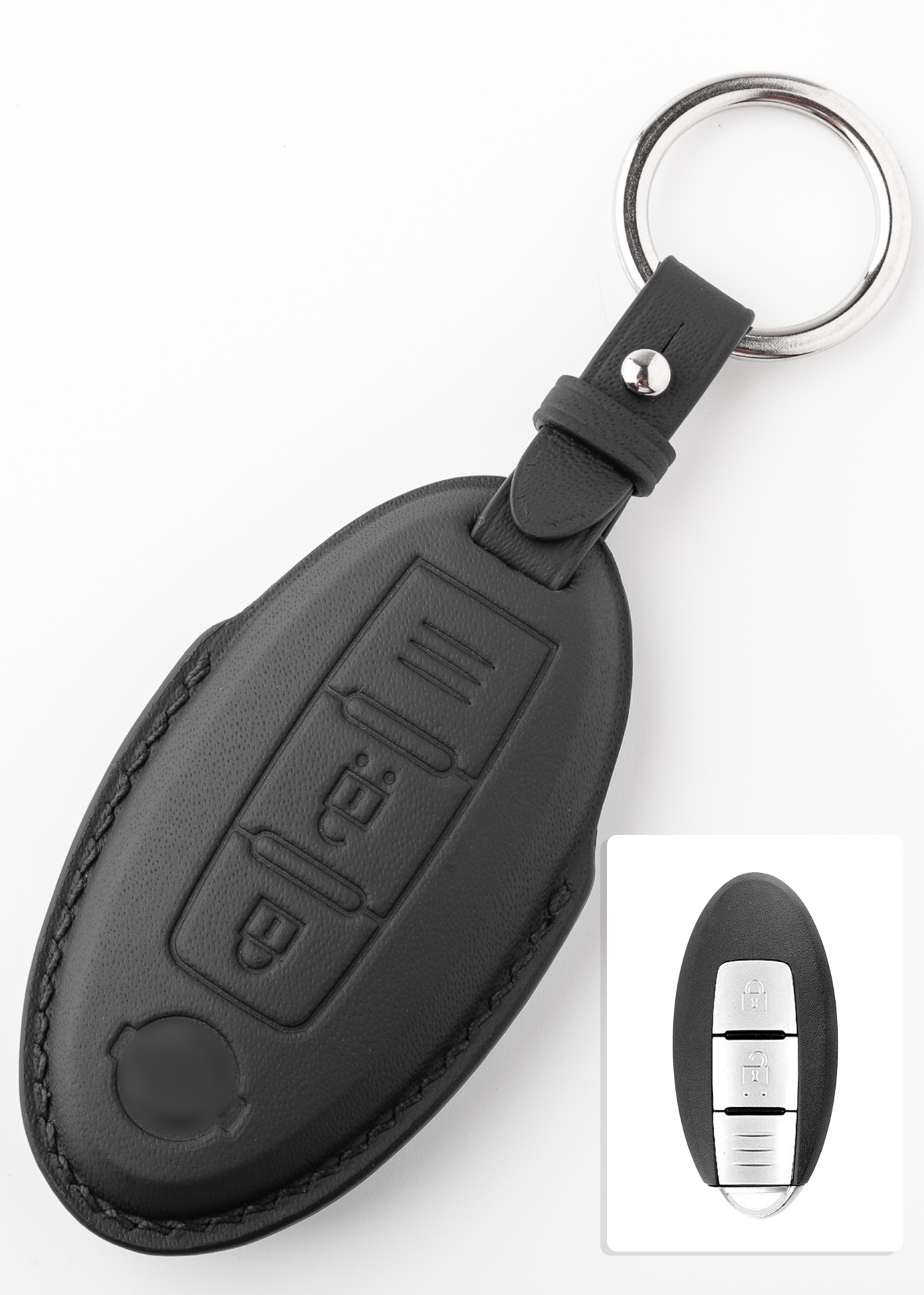 Timotheus for Nissan key fob cover case, Compatible with Nissan key case, Handmade Genuine Leather for Nissan keychains | NS33