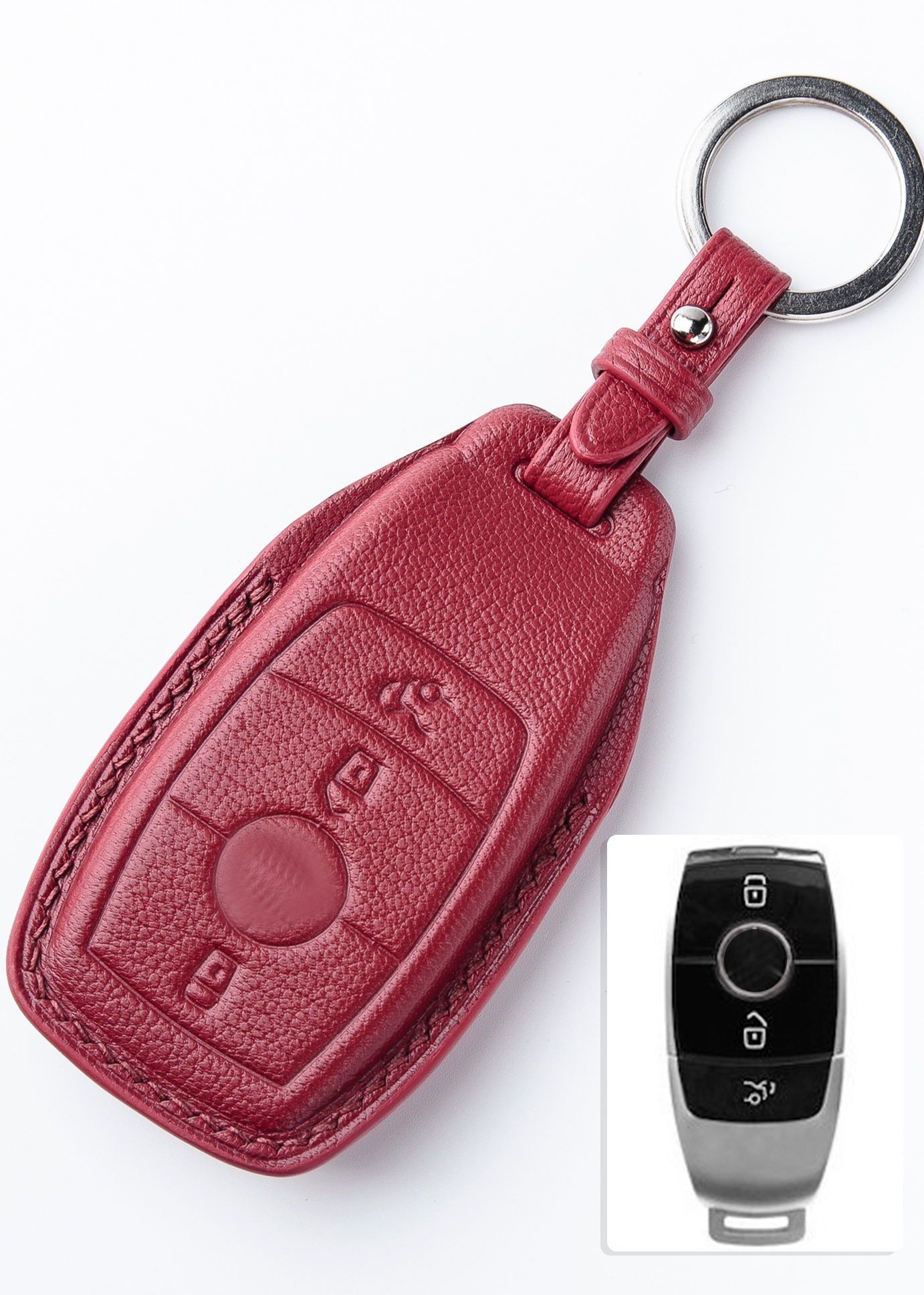 Mercedes Benz Key Car Case, Genuine Leather Keychain 