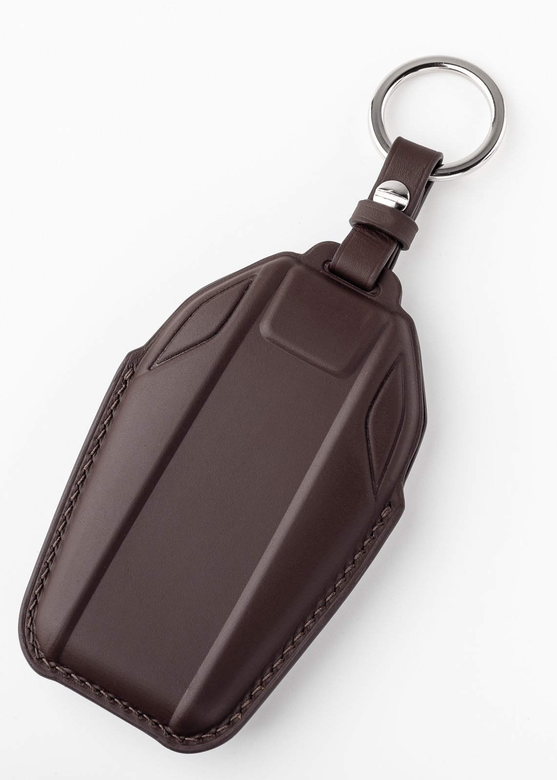 Silver / Leather Key Cover For BMW Smart Fob Case Remote 2 3